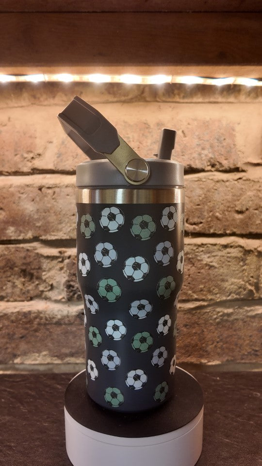 Custom 18oz Stainless Steel Tumbler with Handle (footballs will not be visible)