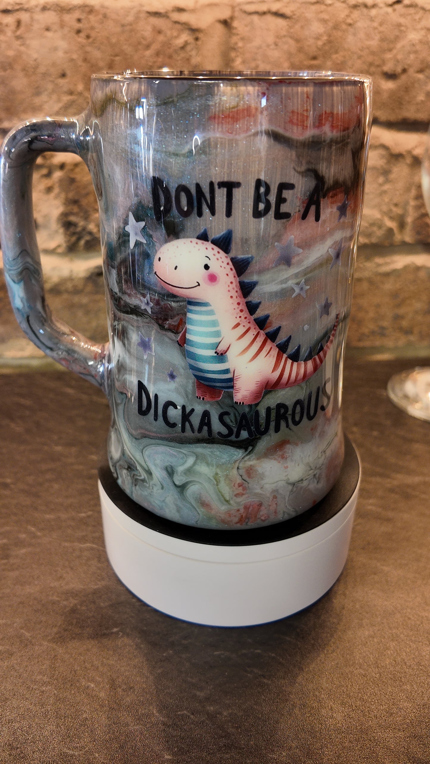 Glass Tankard Dinosaur