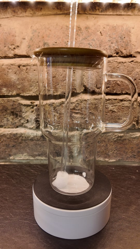 Custom 30oz Glass Tumbler with Bamboo Lid and Glass Straw
